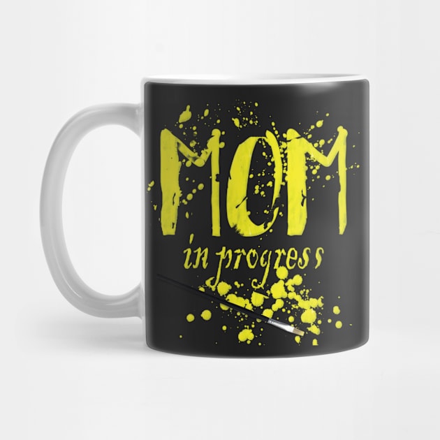 Mom in Progress Yellow by PraxisPrints